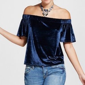 off the shoulders velvet top (Target)